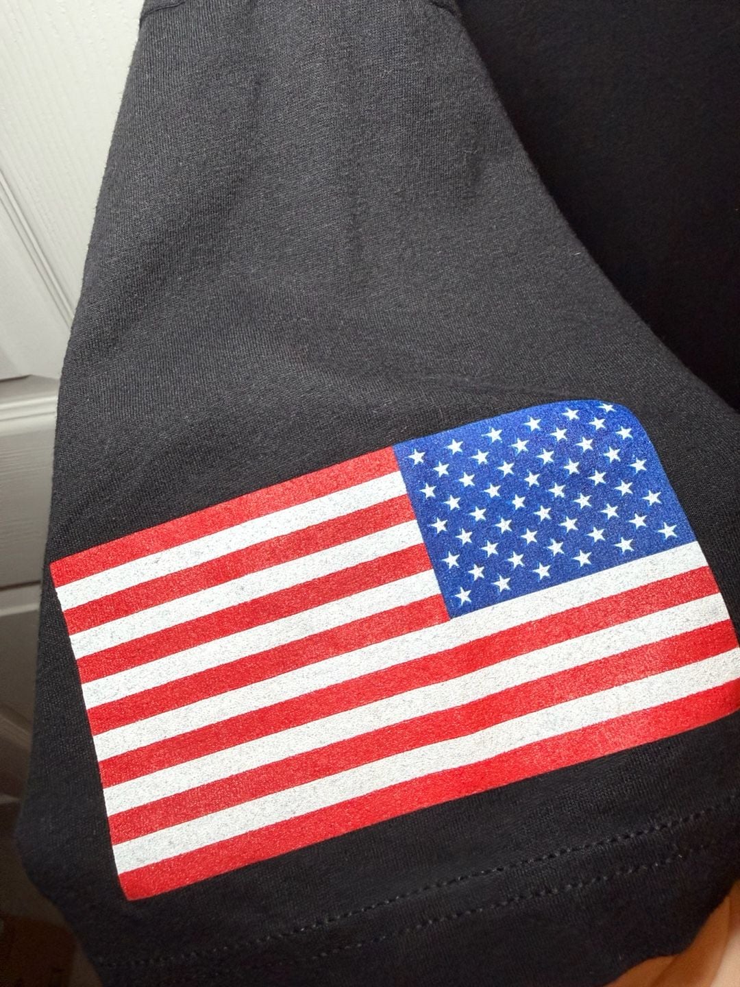 Grunt Style Basic Logo Graphic T-Shirt Black 3X US Flag Sleeve 6