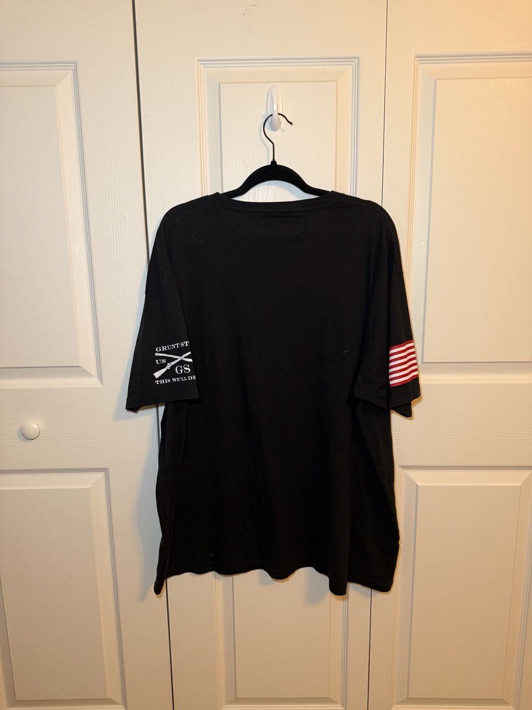Grunt Style Basic Logo Graphic T-Shirt Black 3X US Flag Sleeve 8