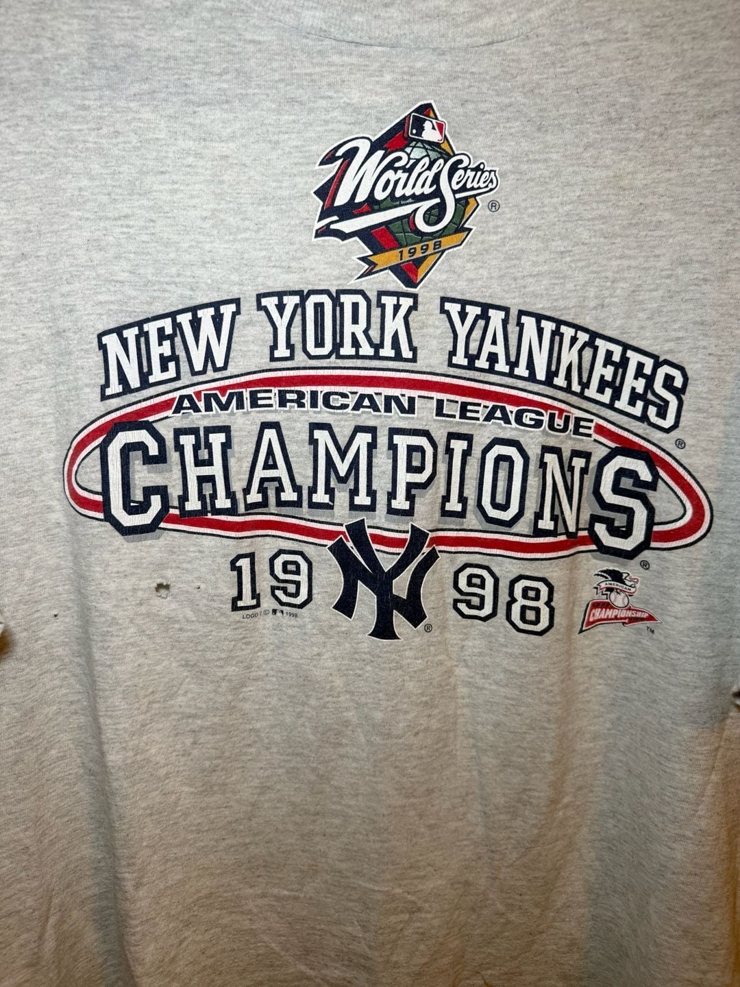 Vintage 1998 Logo 7 New York Yankees American League Champions T-Shirt 3
