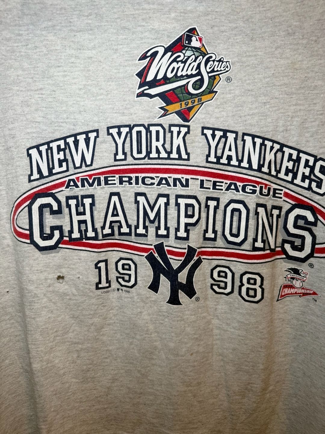 Vintage 1998 Logo 7 New York Yankees American League Champions T-Shirt 4
