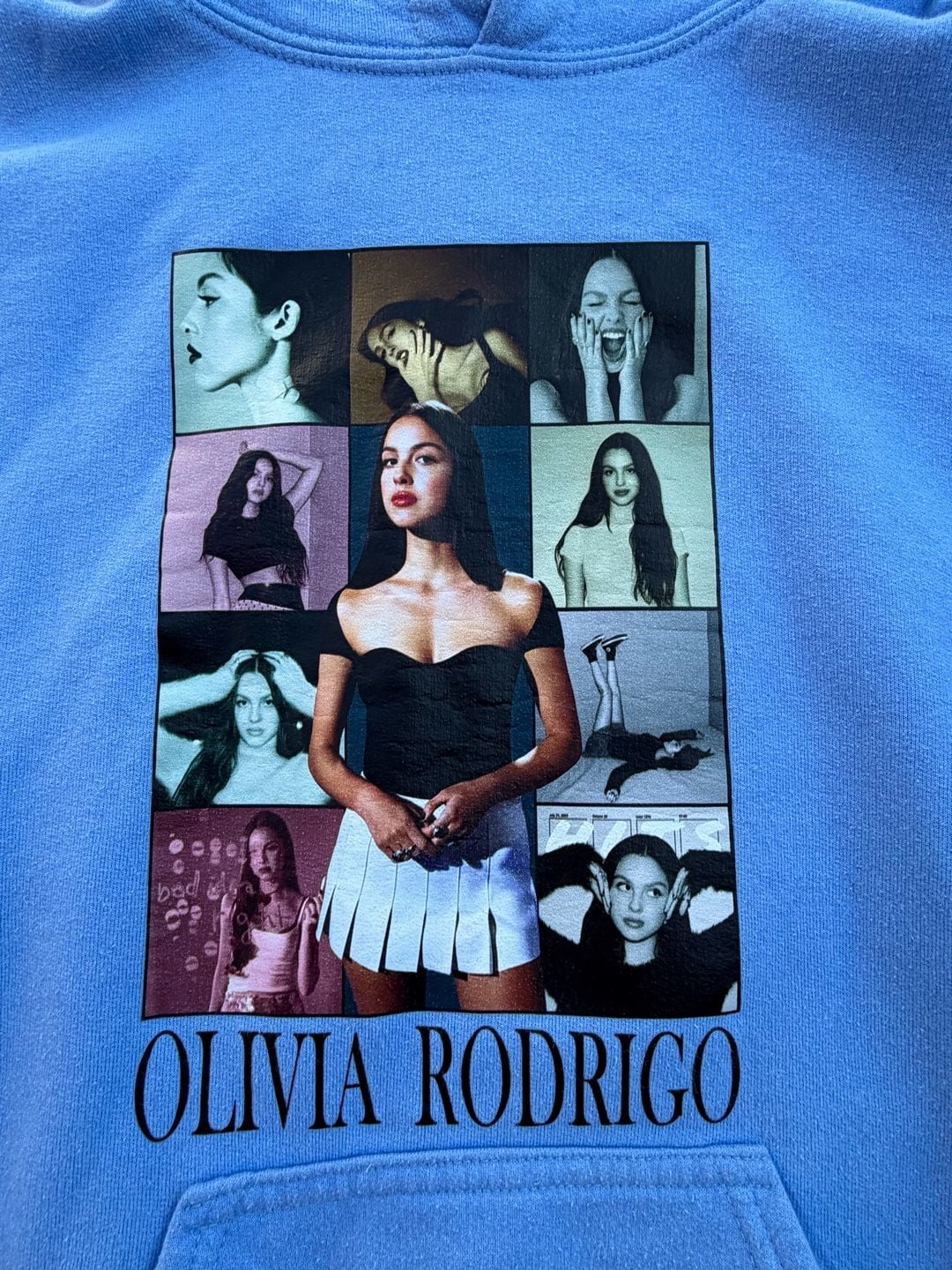 Olivia Rodrigo Guts World Tour 2024 Photo Collage Blue Hoodie Size S 3