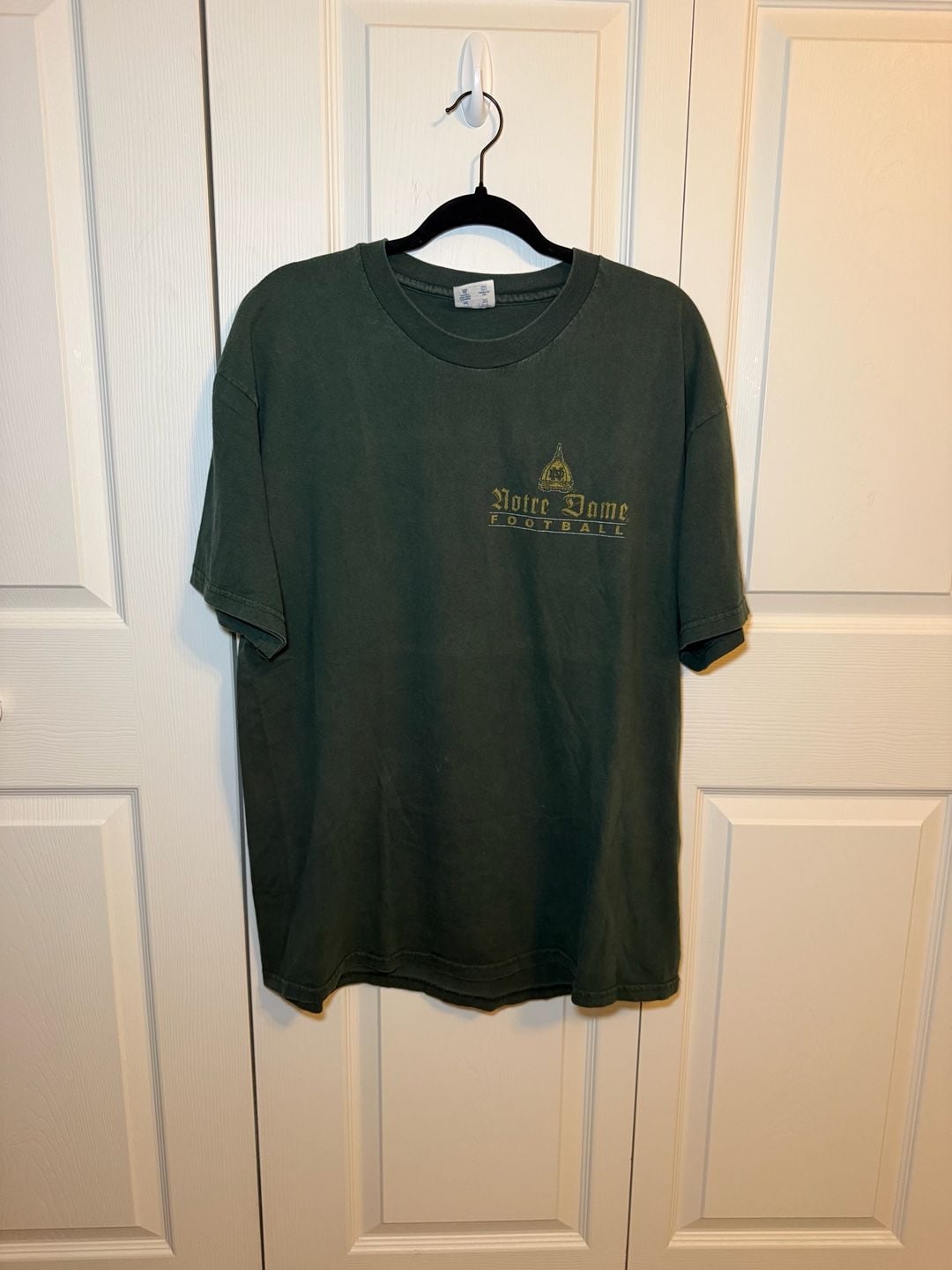 Vintage 90s Champion Notre Dame Fighting Irish Football Green T-Shirt XL 3