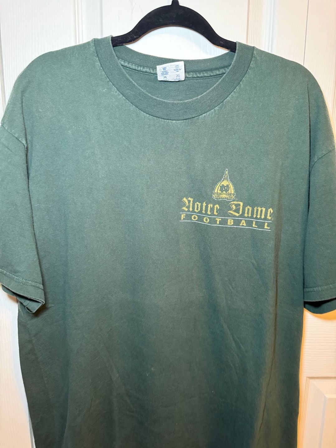 Vintage 90s Champion Notre Dame Fighting Irish Football Green T-Shirt XL 4