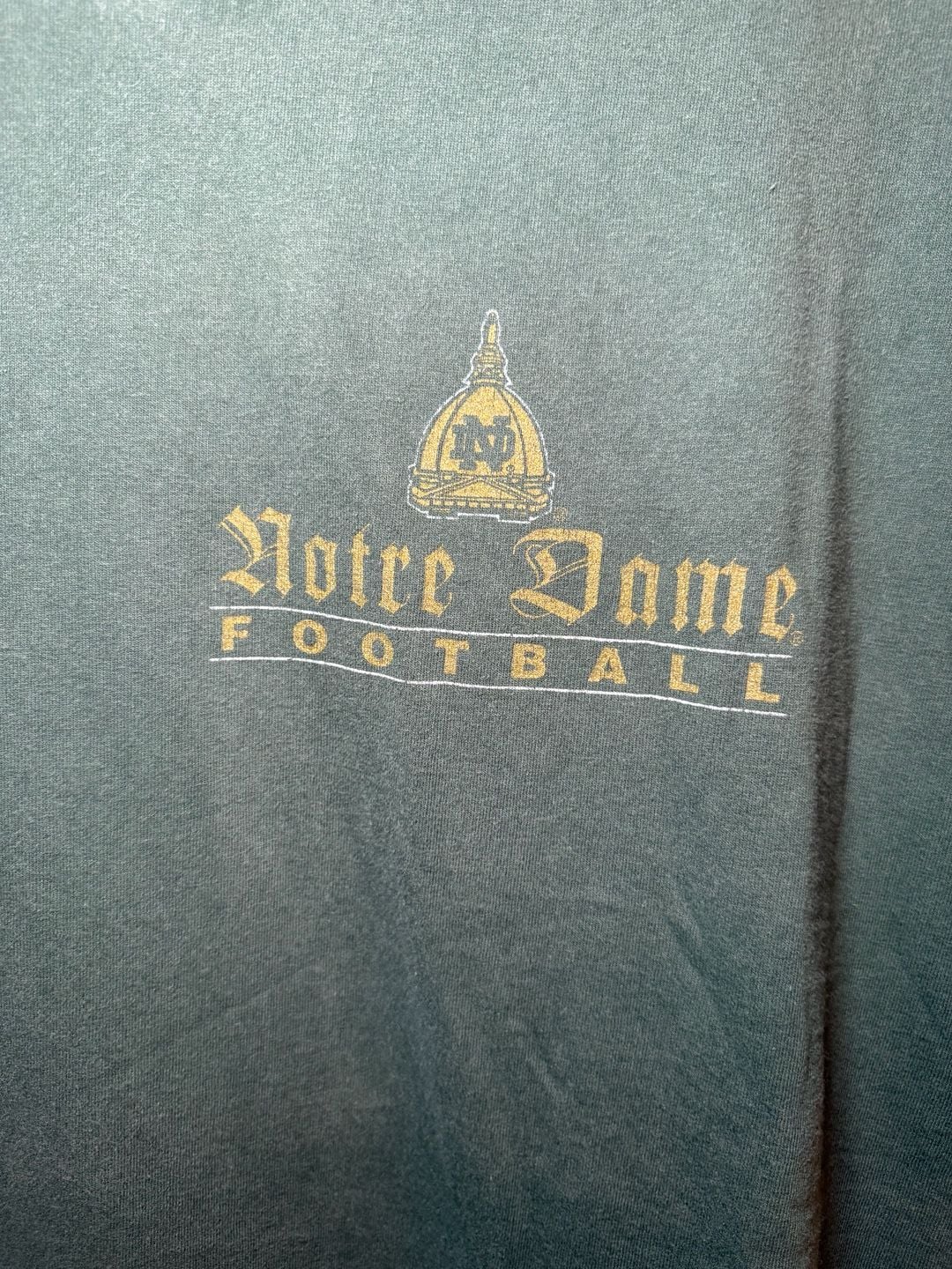 Vintage 90s Champion Notre Dame Fighting Irish Football Green T-Shirt XL 5