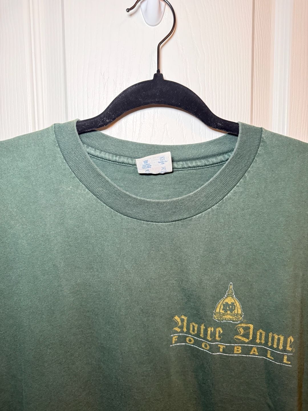 Vintage 90s Champion Notre Dame Fighting Irish Football Green T-Shirt XL 6