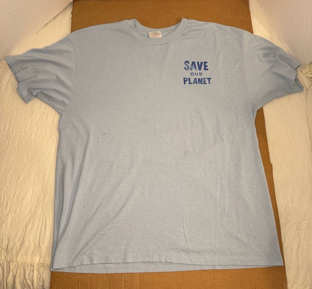 Hanes Heavyweight Save Our Planet T-Shirt Size XL Made in USA Vintage 3