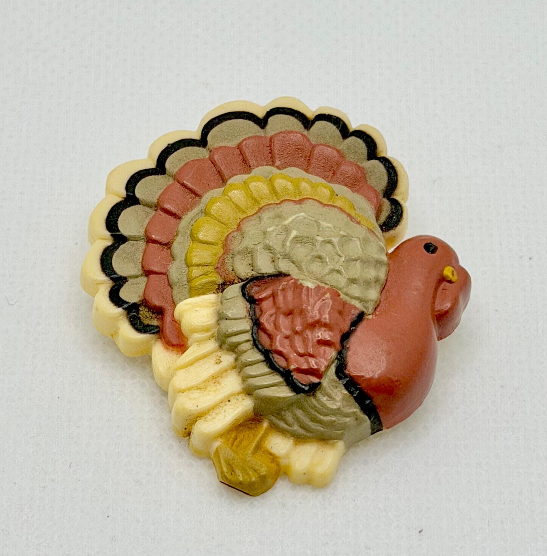 Vintage Hallmark Thanksgiving Turkey Brooch Lapel Pin 2