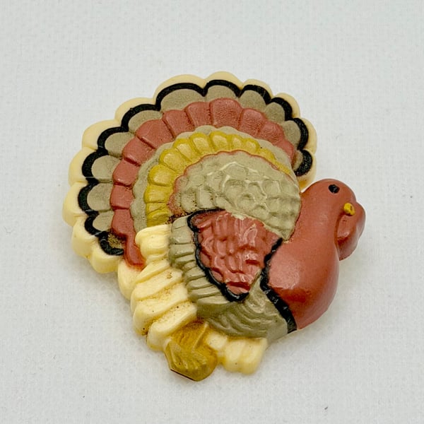 Vintage Hallmark Thanksgiving Turkey Brooch Lapel Pin