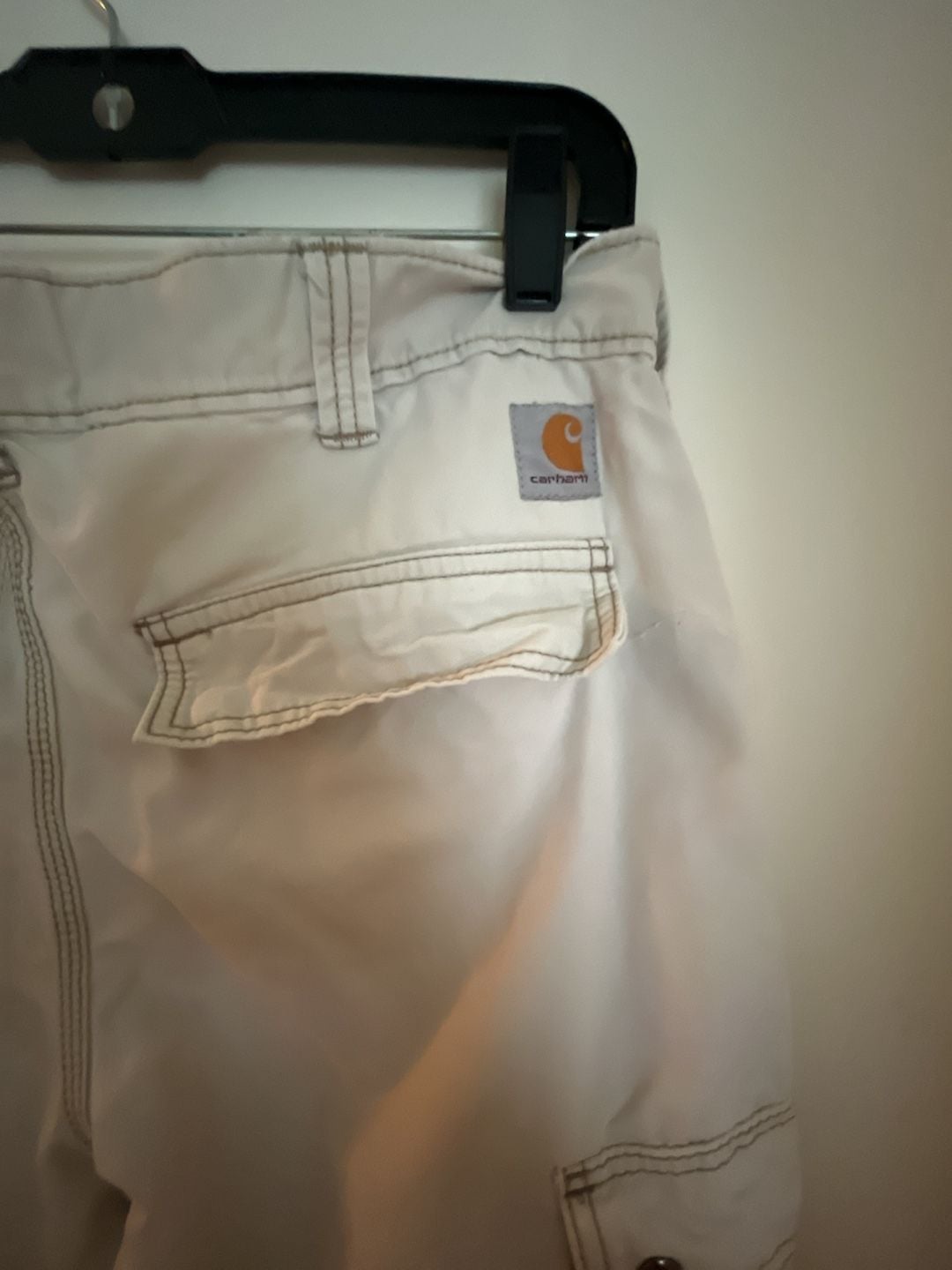 Carhartt Relaxed Fit Cargo Pants Cream White Size 33x30 5