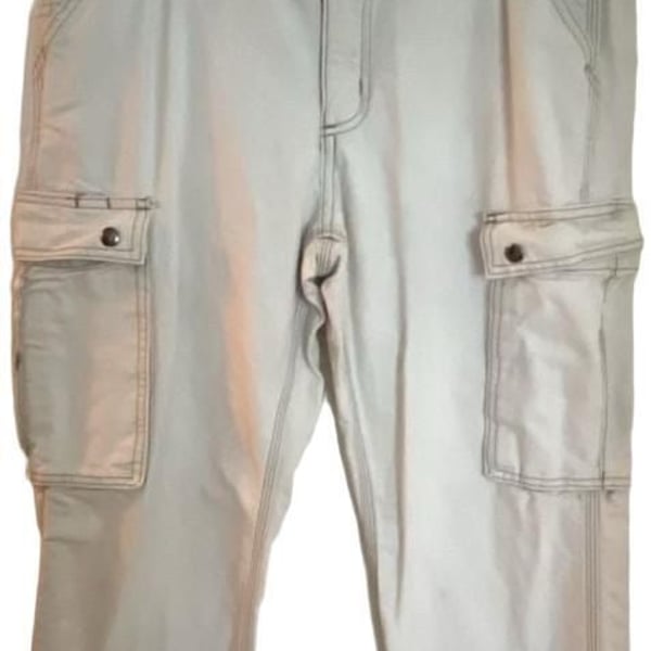 Carhartt Relaxed Fit Cargo Pants Cream White Size 33x30