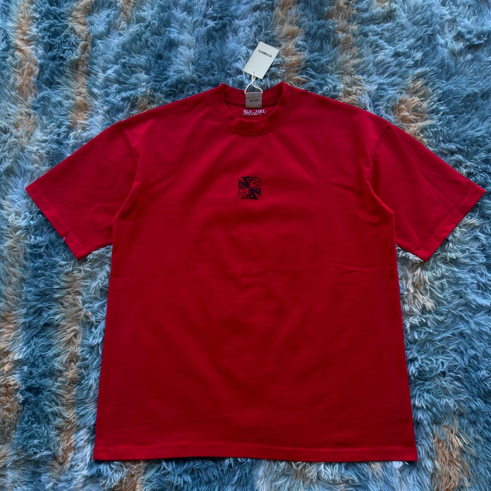 Vetements Biker Cross Logo T-Shirt Red 2