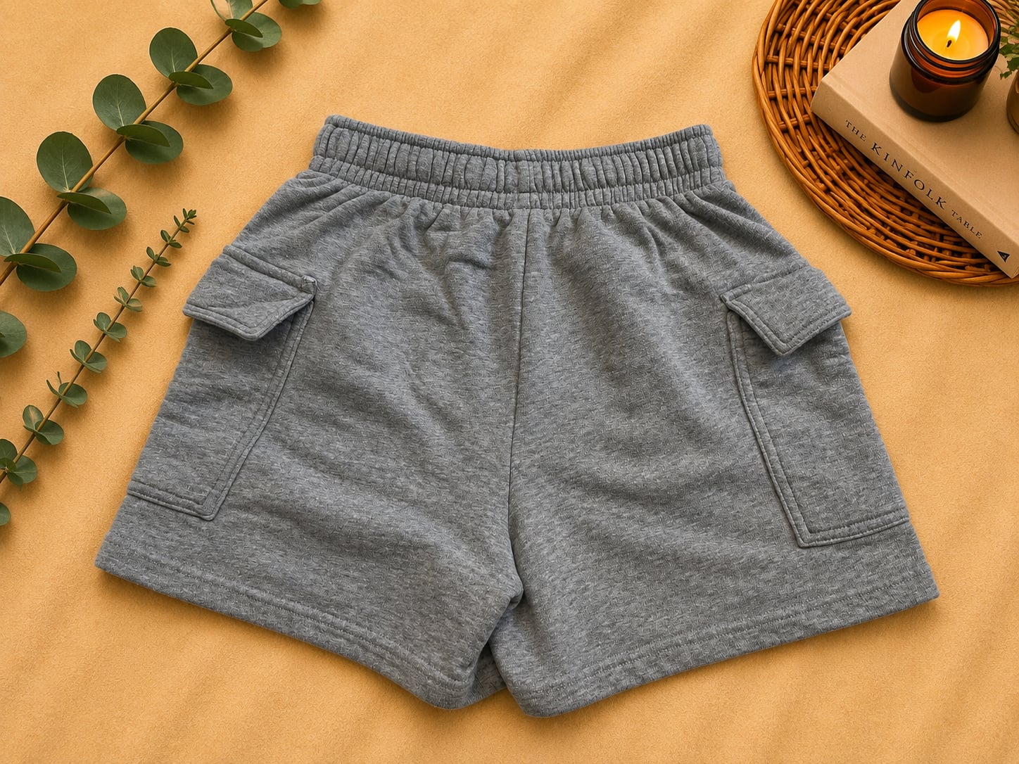 Wild Fable Gray Heathered Cargo Sweat Shorts with Drawstring 3