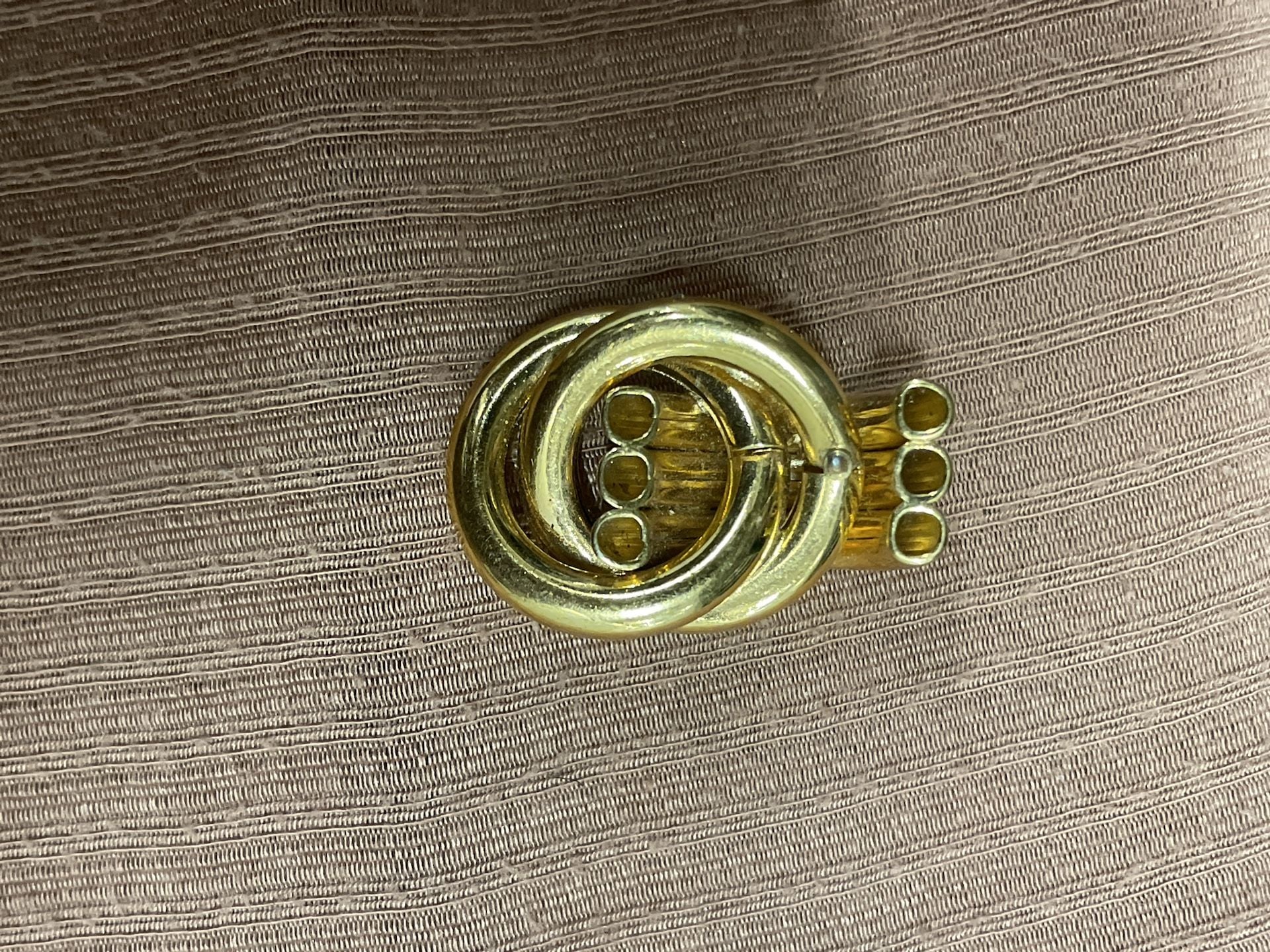 Vintage Gold Tone Triple Hoop Drop Earrings 5