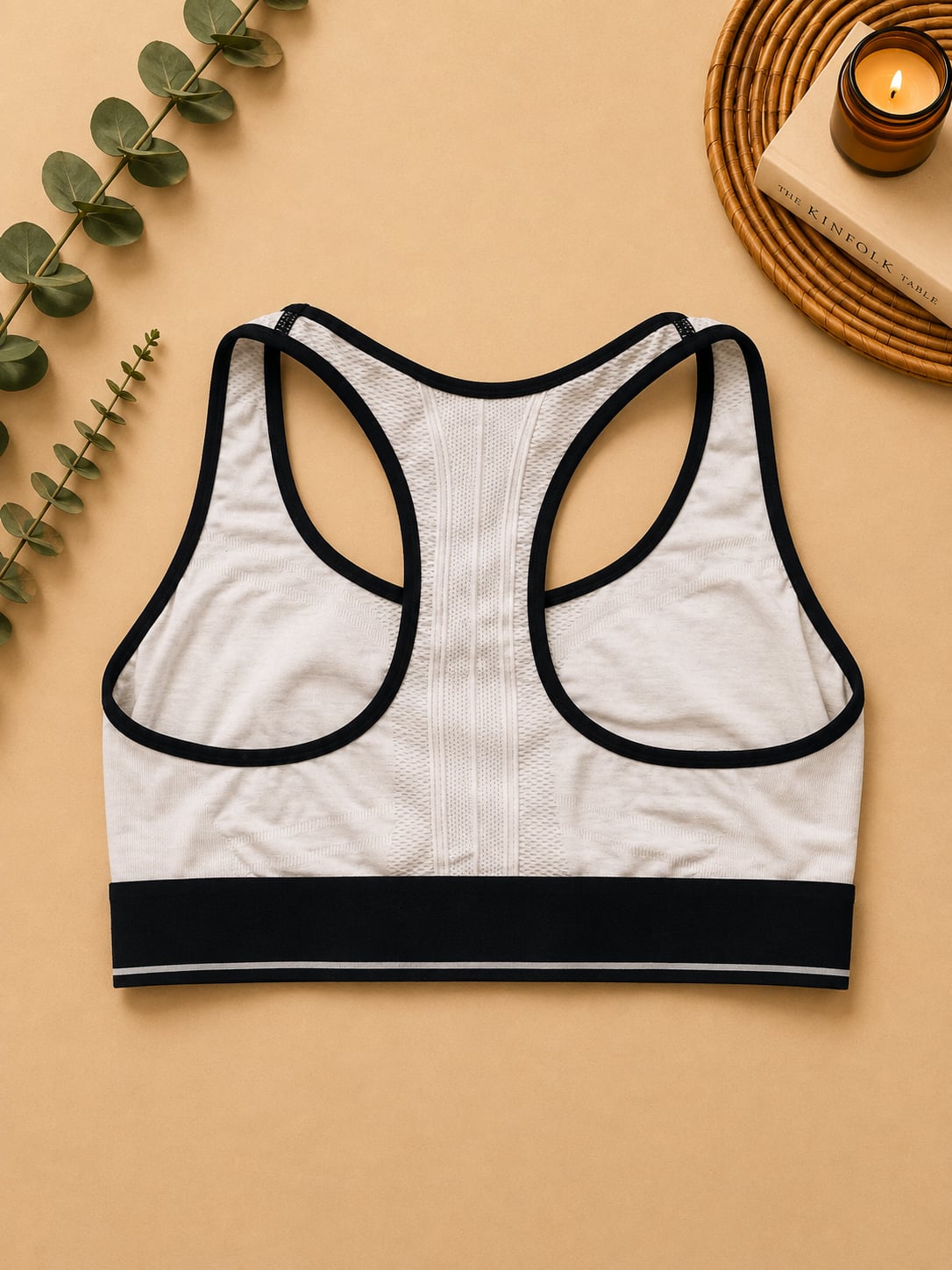 Calvin Klein Performance White and Black Racerback Sports Bra 3