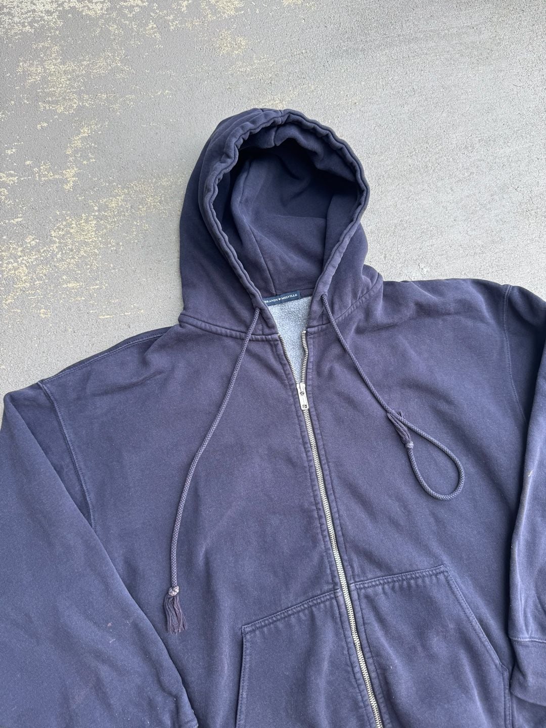 Brandy Melville Navy Blue Christy Zip Up Hoodie 4