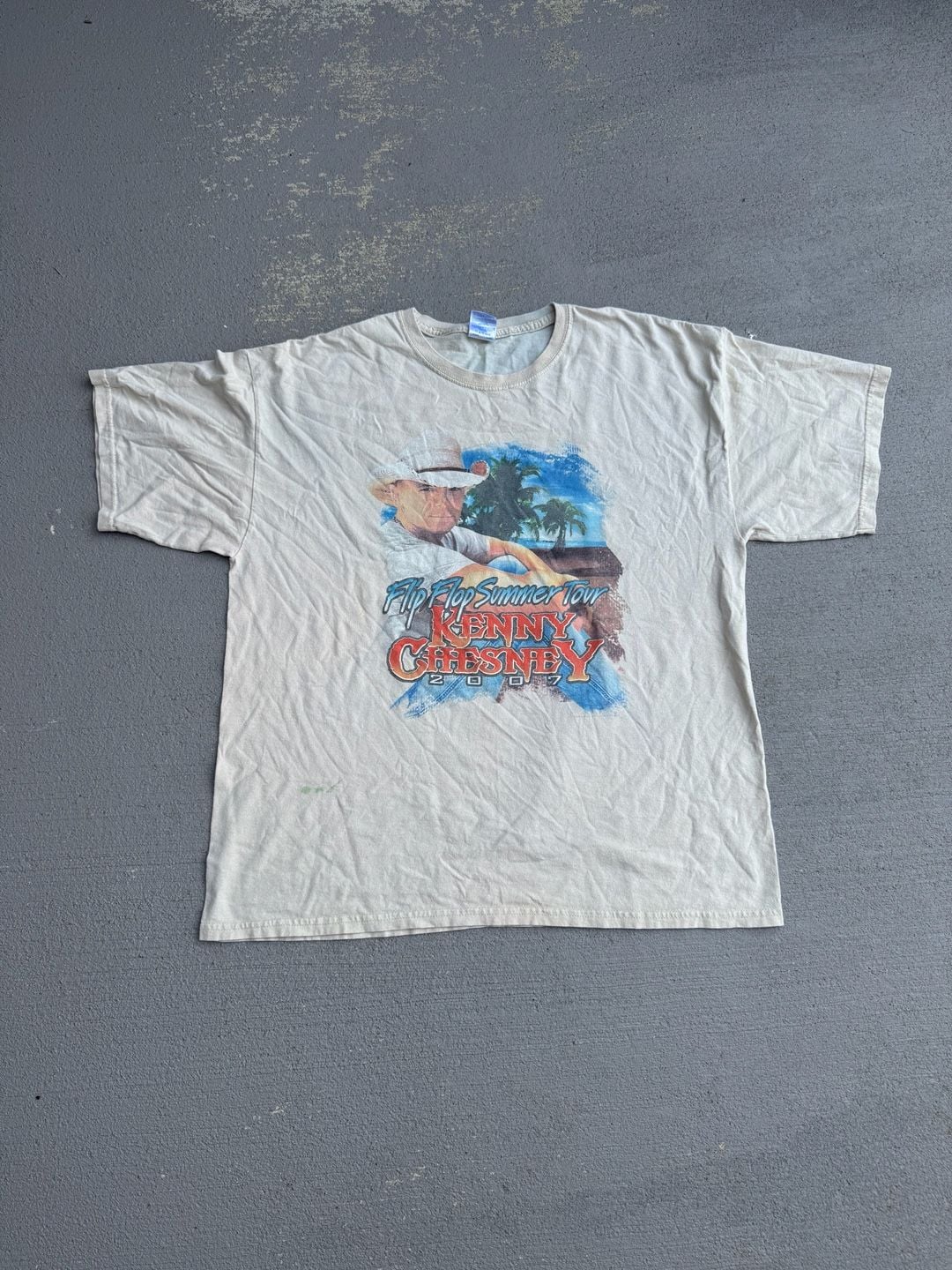 Vintage 2007 Kenny Chesney Flip Flop Summer Tour Concert T-Shirt XL 2