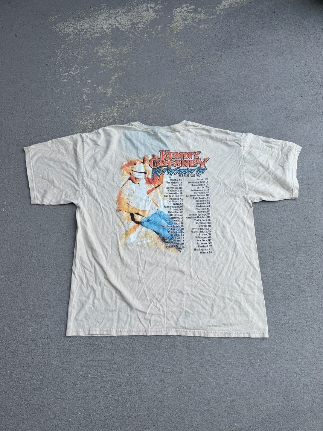 Vintage 2007 Kenny Chesney Flip Flop Summer Tour Concert T-Shirt XL 4