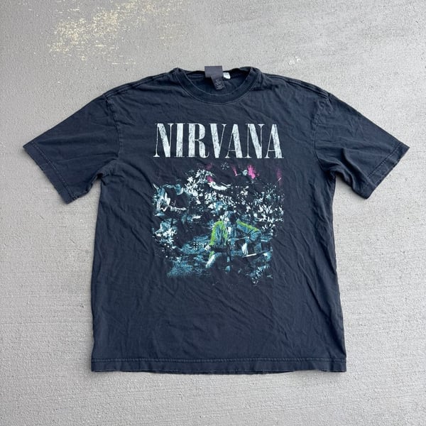 H&M Nirvana Unplugged In New York Loose Fit Graphic T-Shirt Black Size S