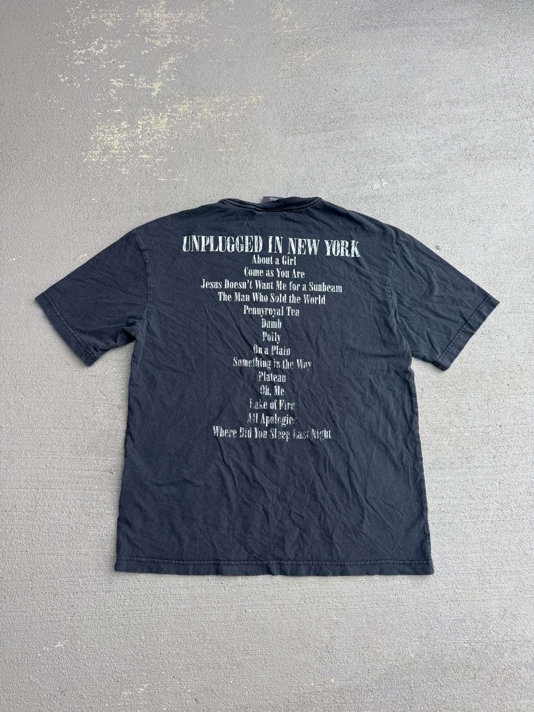 H&M Nirvana Unplugged In New York Loose Fit Graphic T-Shirt Black Size S 3