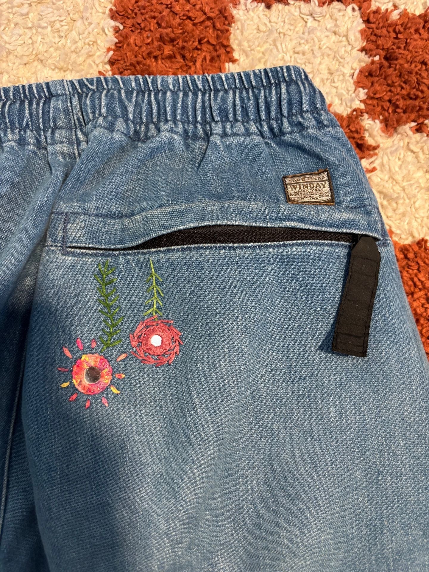 Kapital Light Blue Patchwork Cotton Joggers Jeans 9