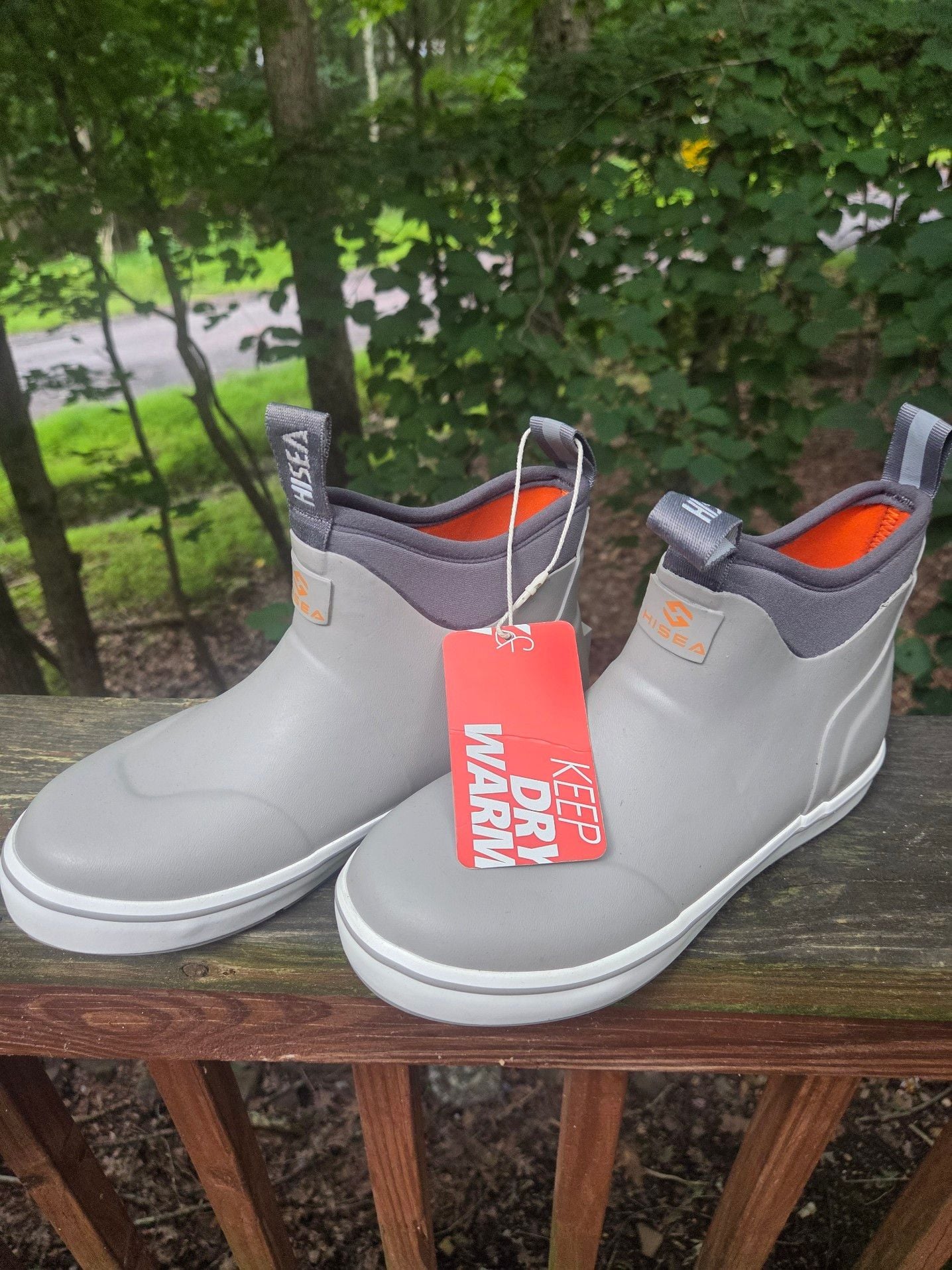 HISEA Childs Deck Boots, Grey, Size 4 3