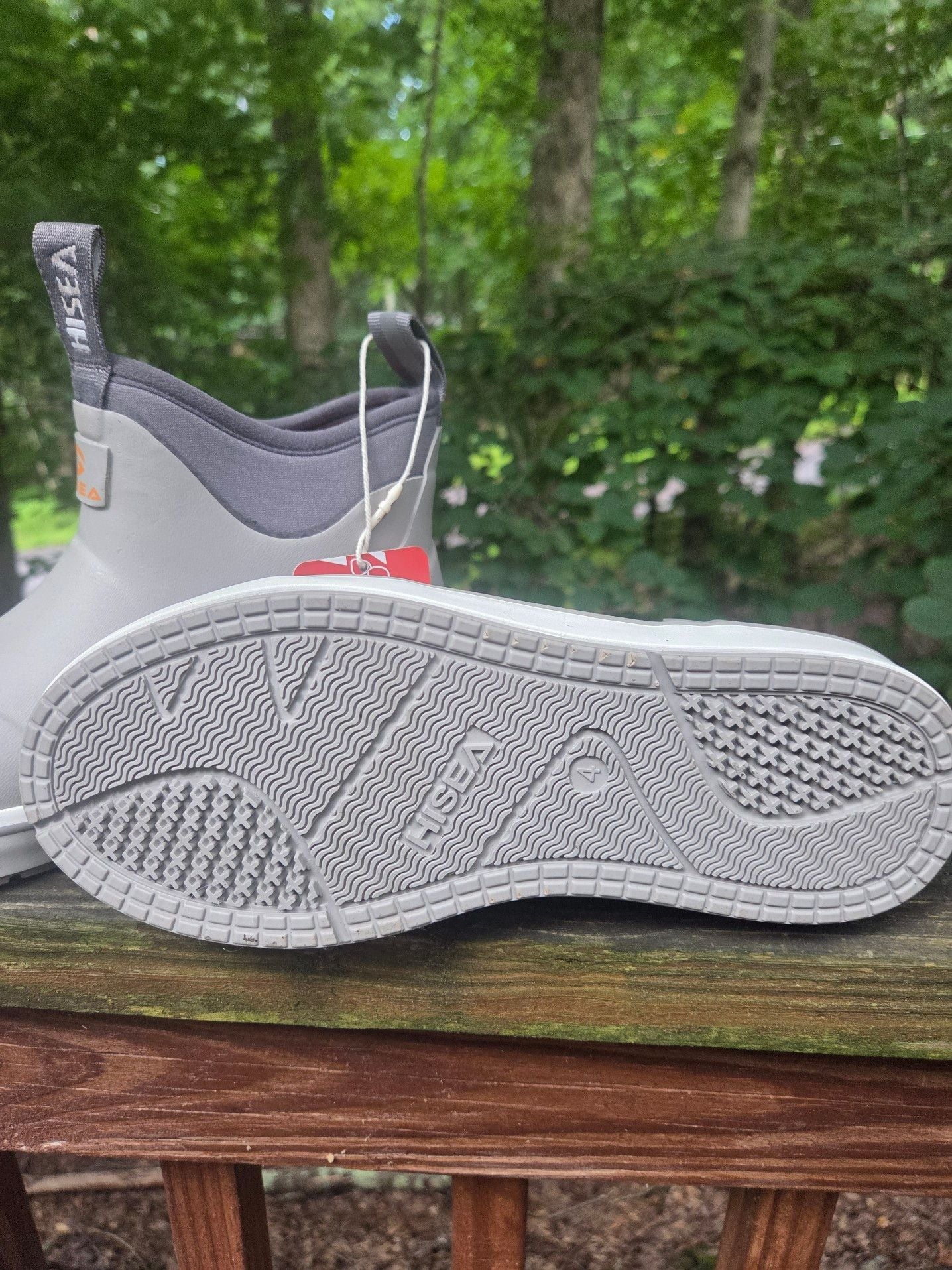 HISEA Childs Deck Boots, Grey, Size 4 4