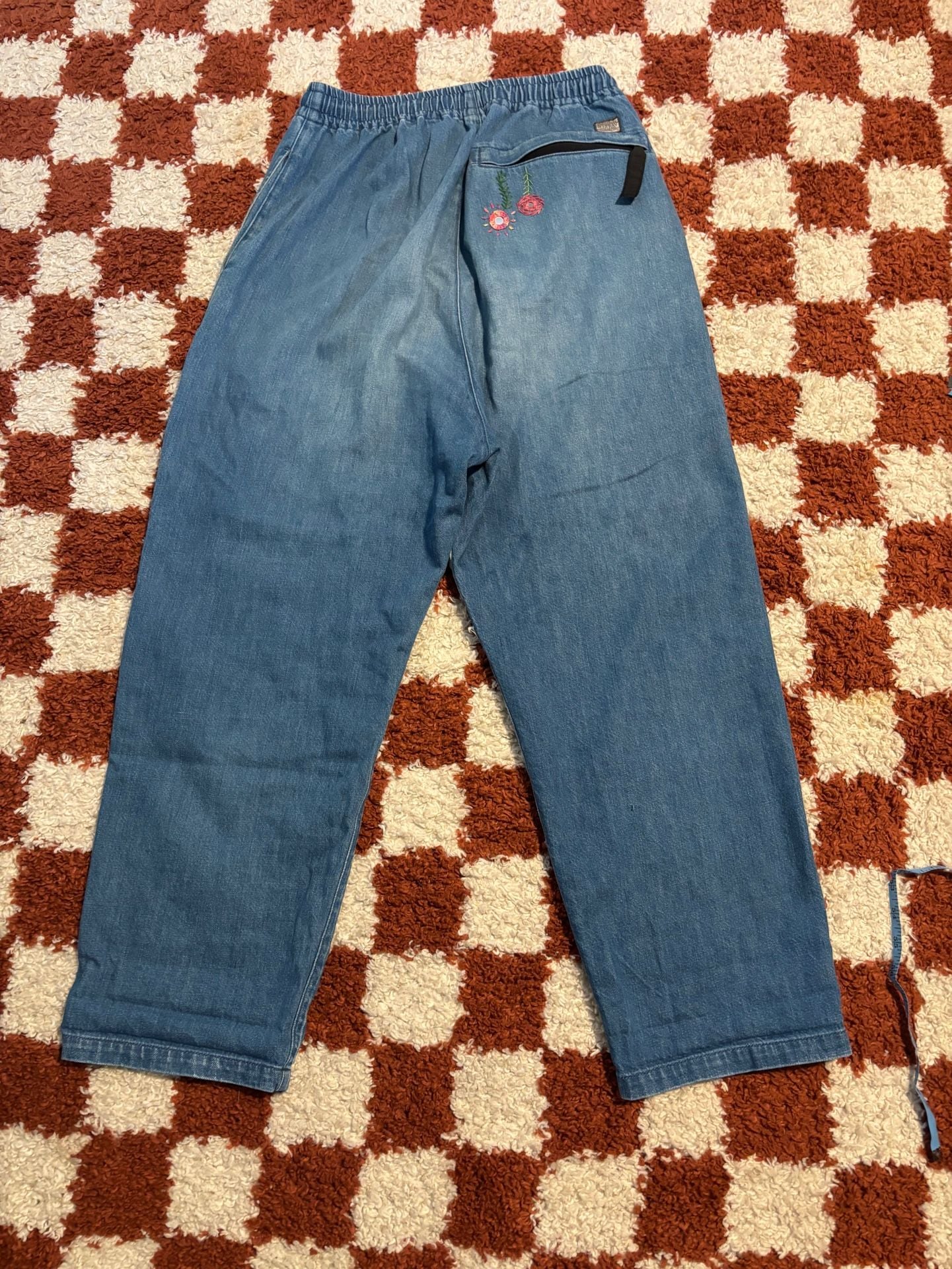 Kapital Light Blue Patchwork Cotton Joggers Jeans 8