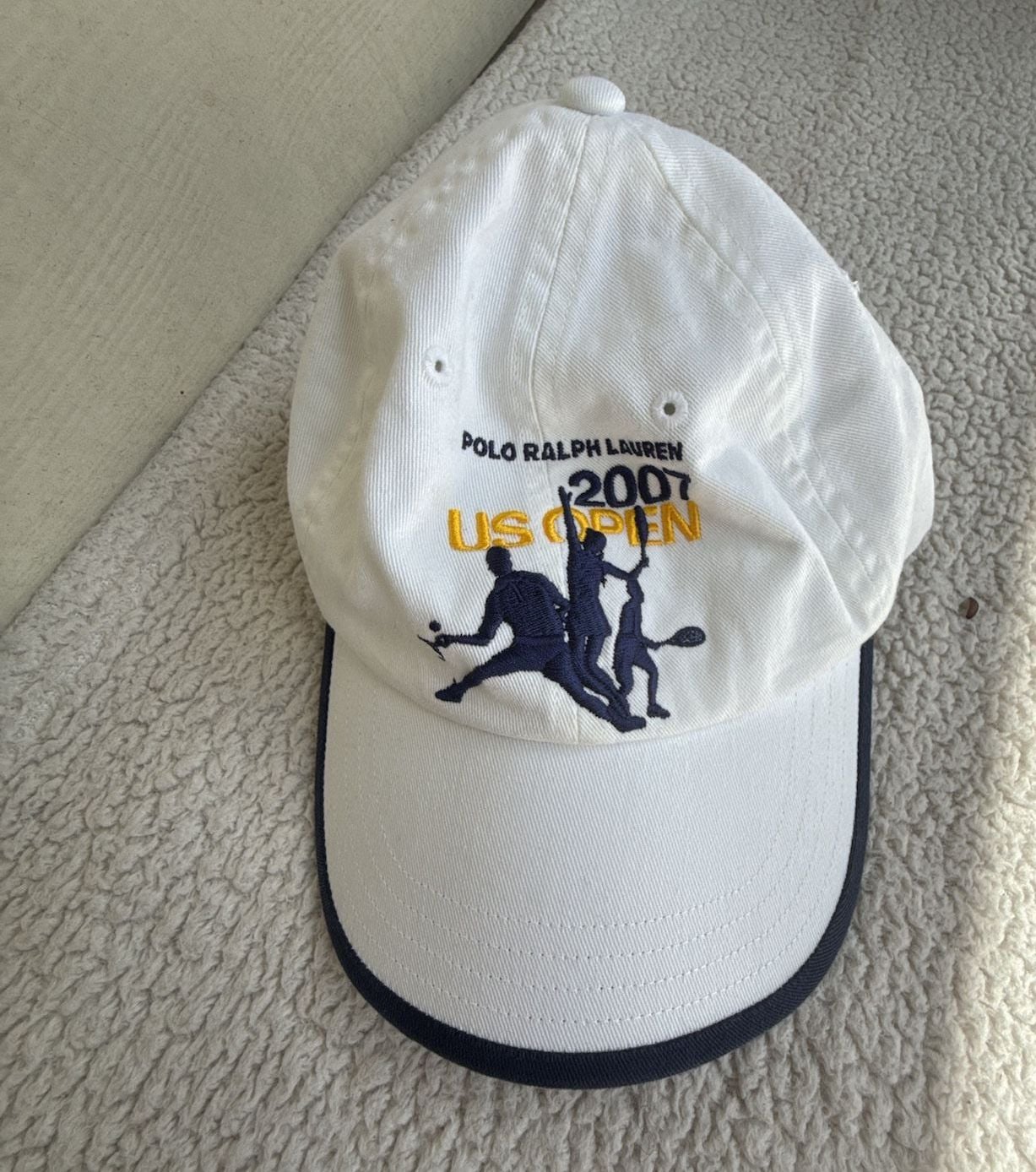 NWT White Polo Ralph Lauren US Open 2007 Baseball Cap Vintage 2
