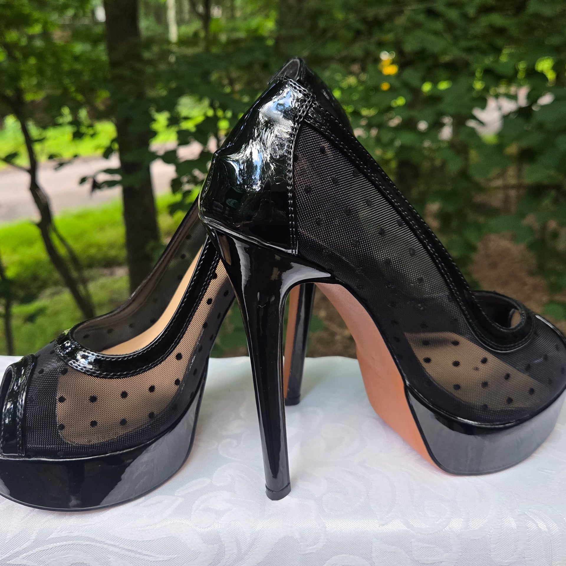 Women's Peep Toe 6" High Heel Platform Stiletto Pumps 3