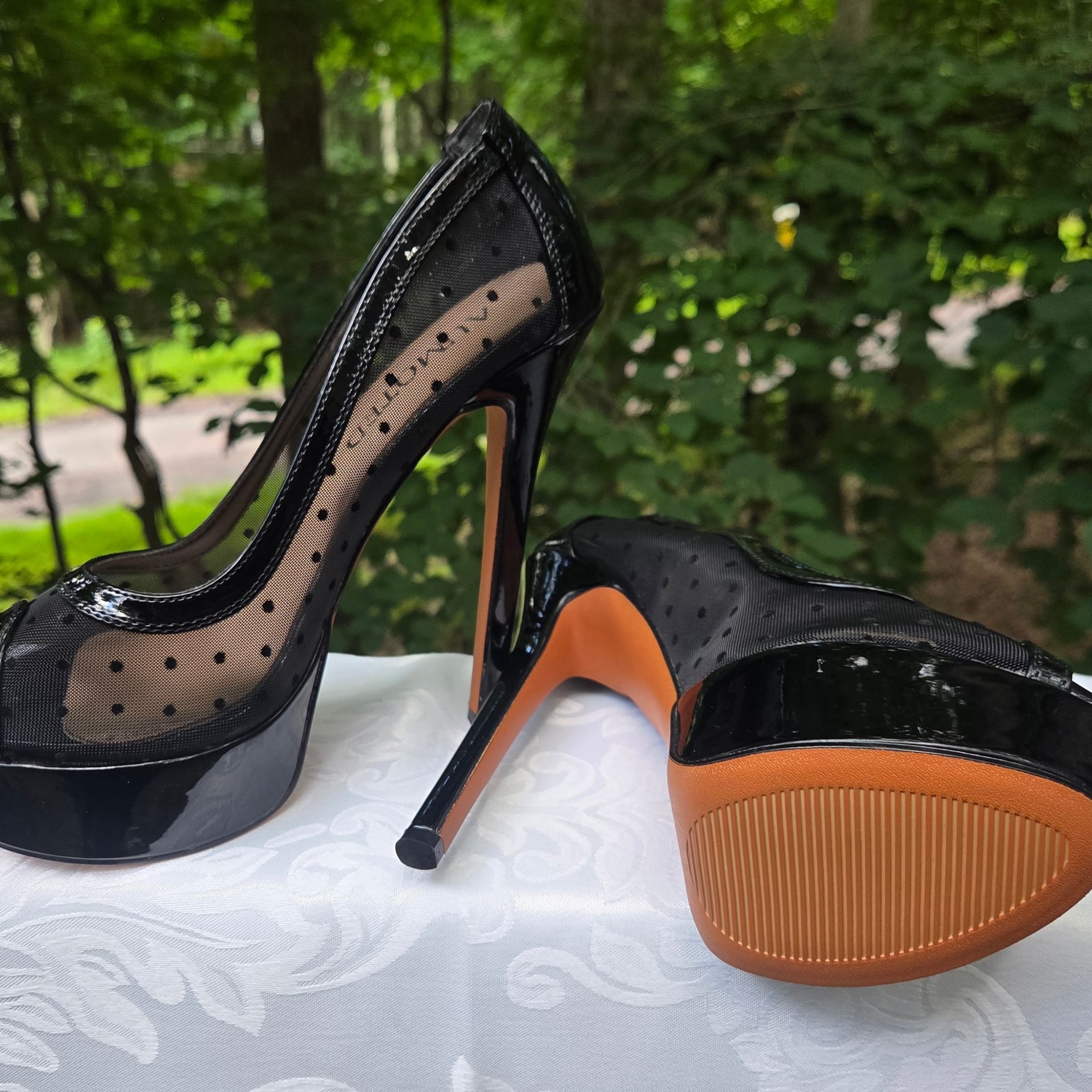 Women's Peep Toe 6" High Heel Platform Stiletto Pumps 4