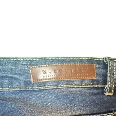 PREOWNED!!! M. Society Men's Blue Medium Wash Slim Tapered Stretch Jeans Strap Buckle 12