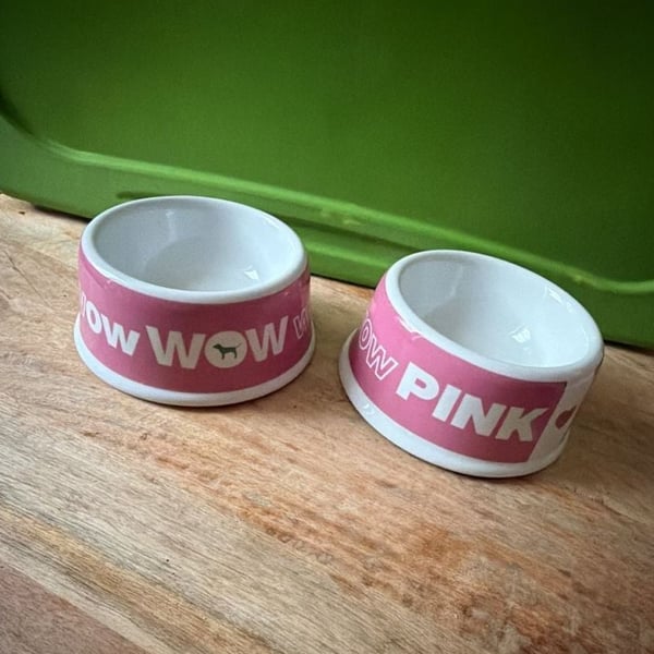 Rare Victoria's Secret PINK Ceramic Pet Bowls Set of 2