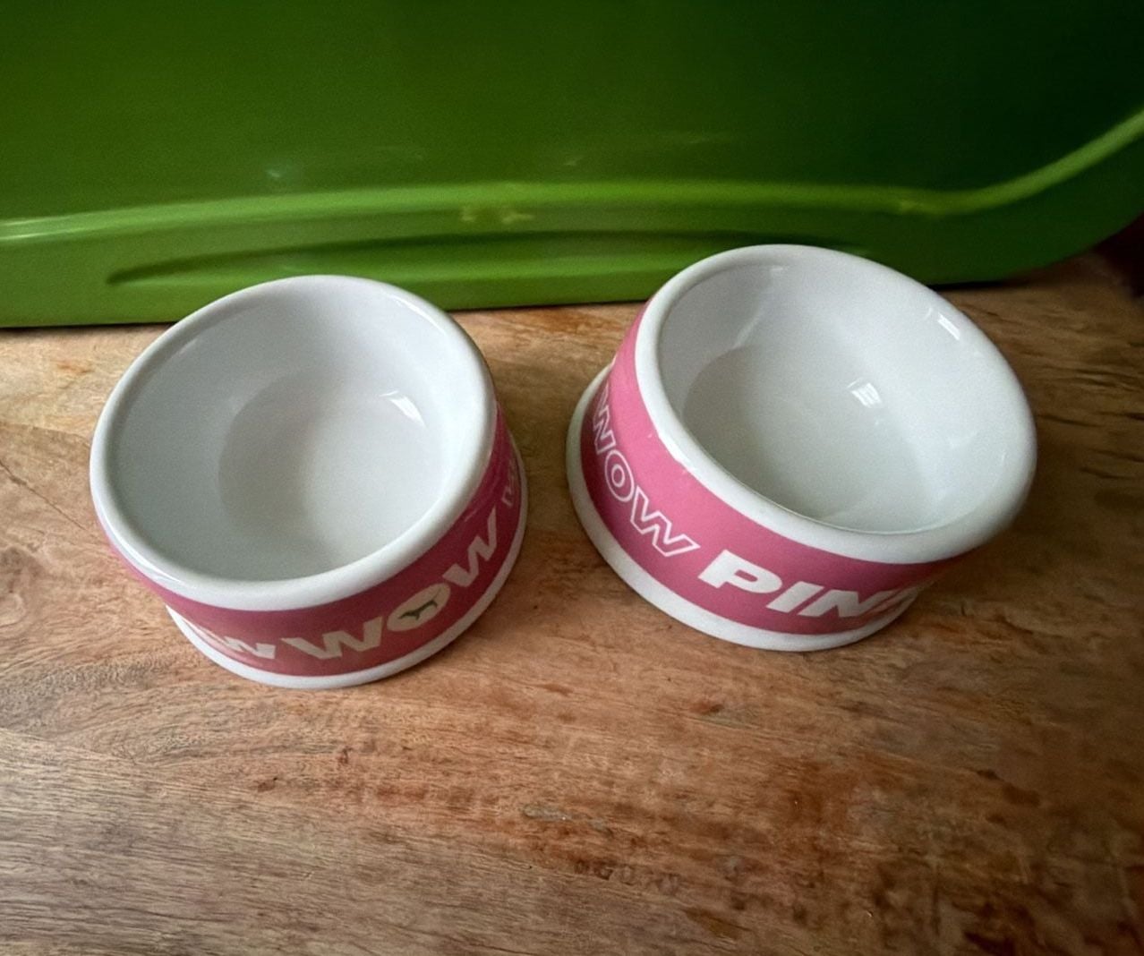 Rare Victoria's Secret PINK Ceramic Pet Bowls Set of 2 2