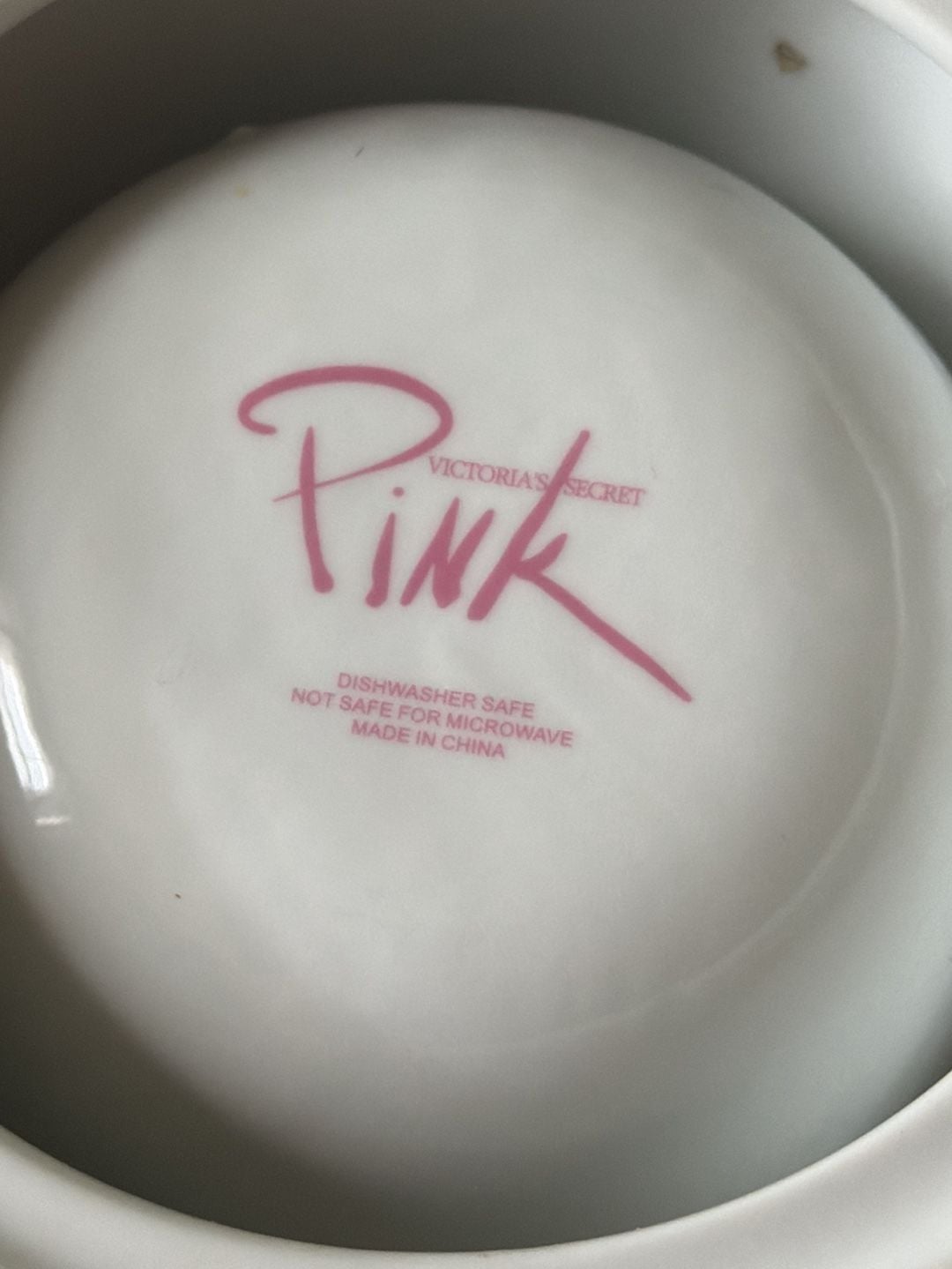 Rare Victoria's Secret PINK Ceramic Pet Bowls Set of 2 4