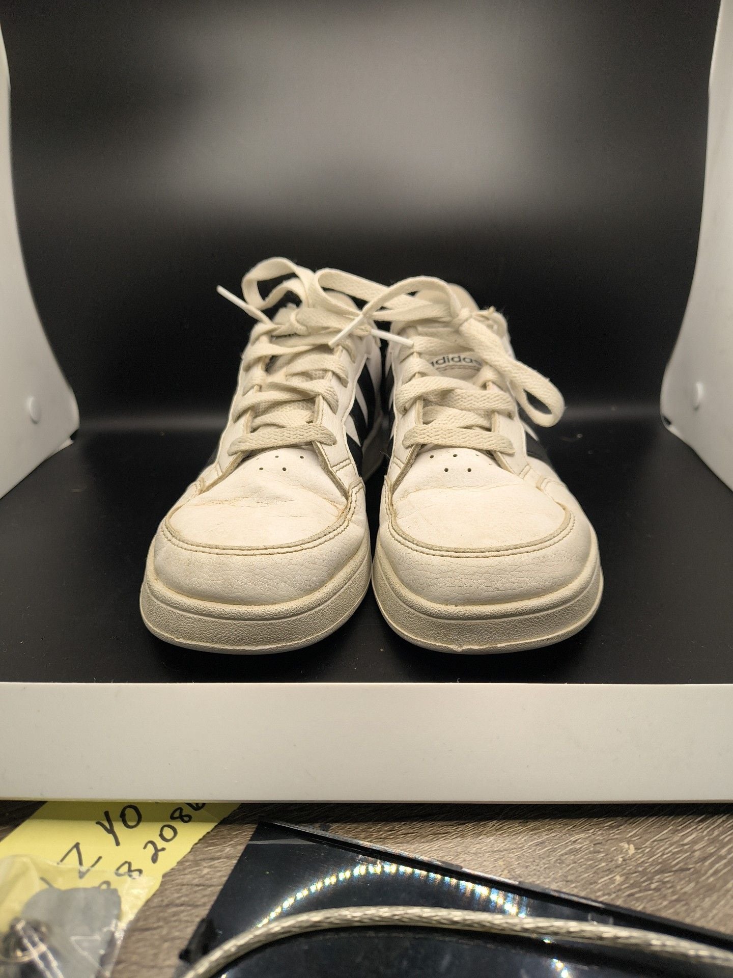 Adidas White and Black Team Court Sneakers Shoes 2