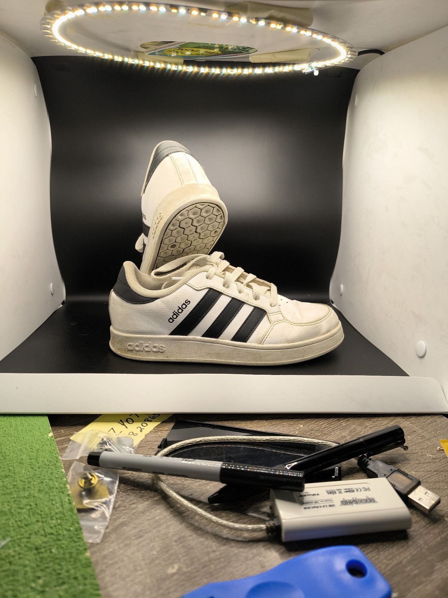 Adidas White and Black Team Court Sneakers Shoes 3