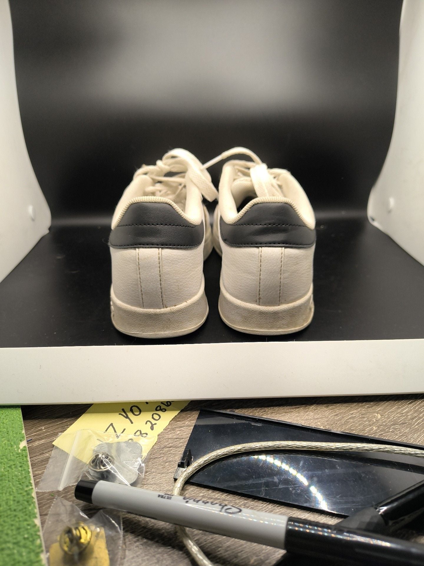 Adidas White and Black Team Court Sneakers Shoes 4