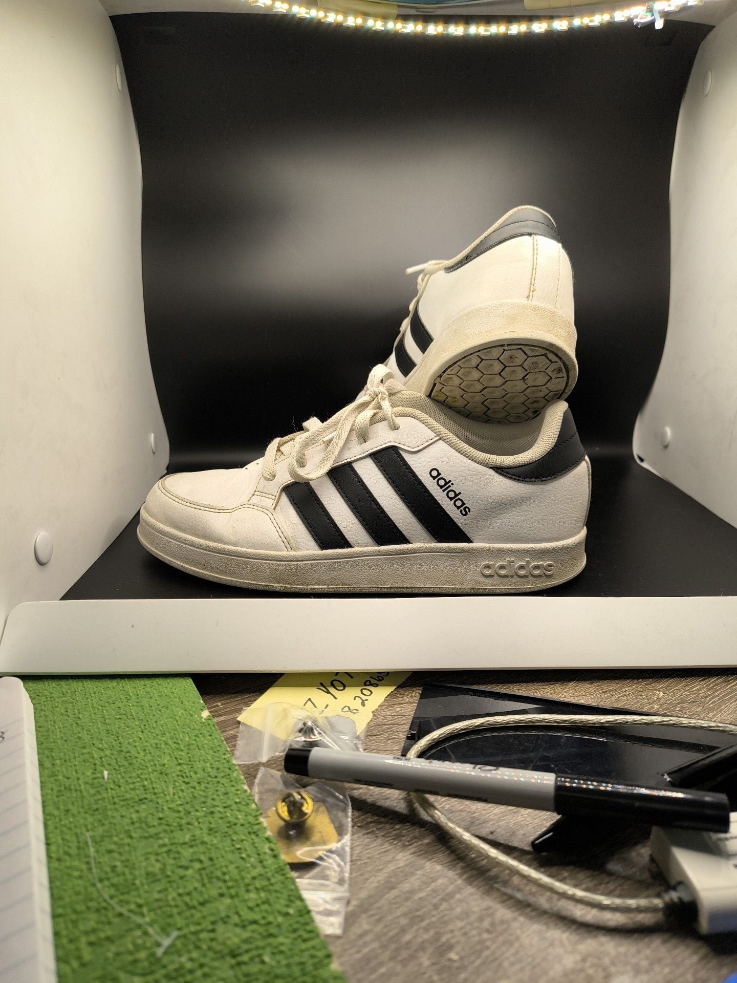 Adidas White and Black Team Court Sneakers Shoes 5