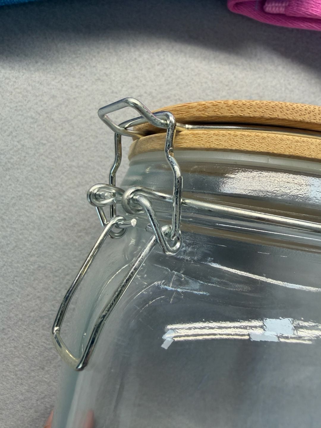 Dolly Parton Christmas Holiday Glass Storage Jar with Wire Clasp Lid and Holly Jolly Design 2