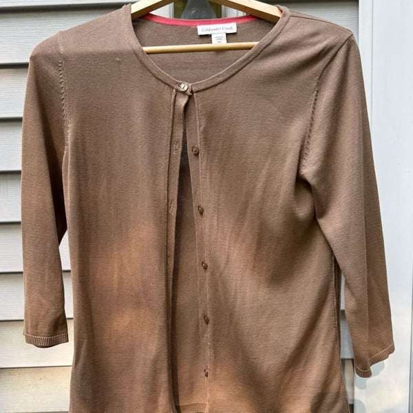 Coldwater Creek Women's 70% Silk 30% Cotton Rib-Knit Sweater XS