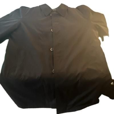 Bugatti Men's XL Black Solid Overcoat Button Front Point Collar Acrylic 25" 6