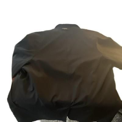 Bugatti Men's XL Black Solid Overcoat Button Front Point Collar Acrylic 25" 7