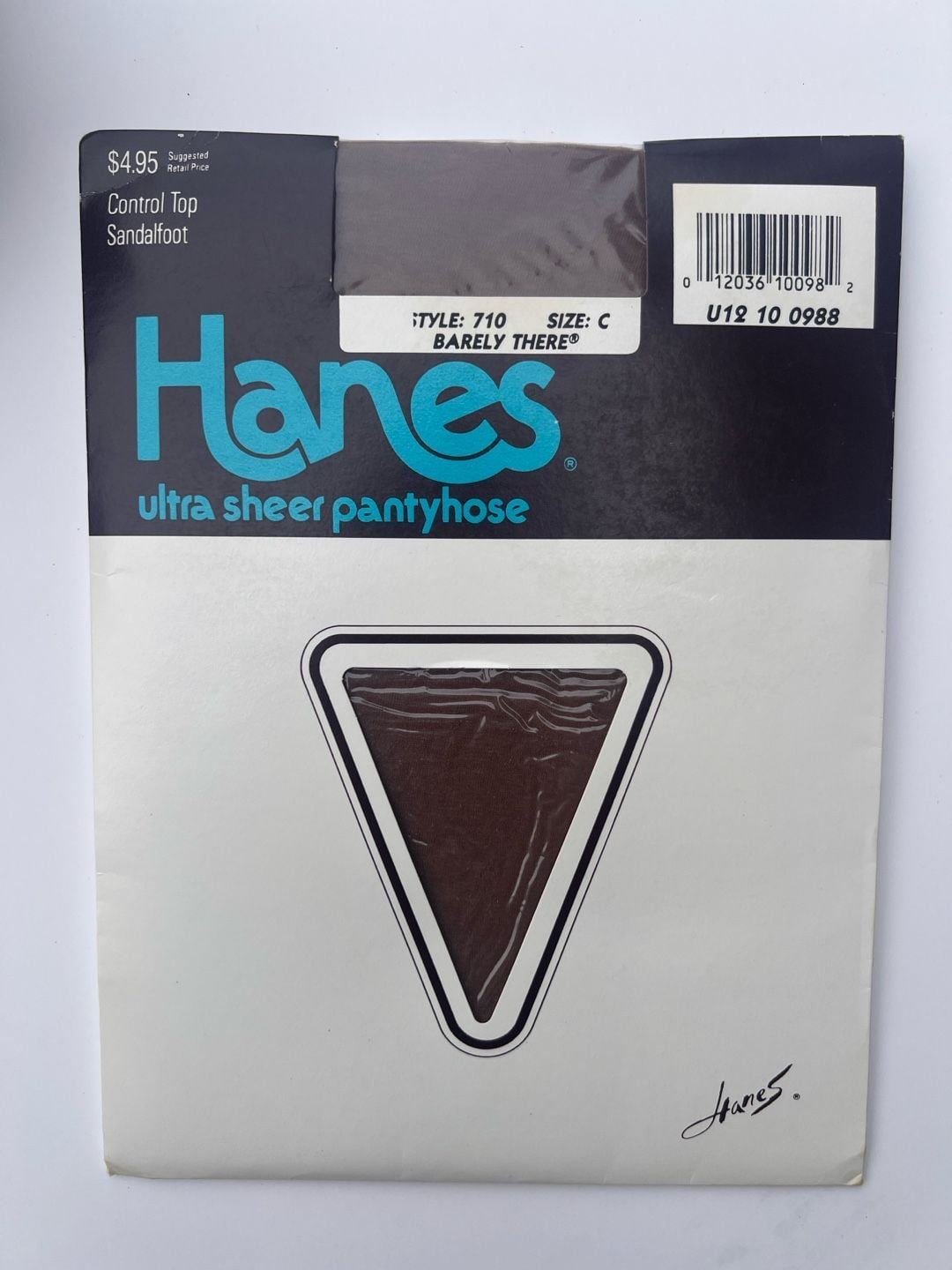 Hanes Ultra Sheer Pantyhose Style 710 Size C Charcoal Gray Control Top Sandalfoot 1