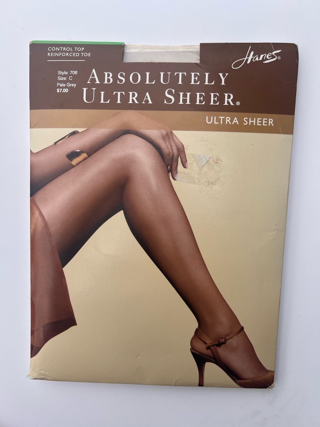 Hanes Absolutely Ultra Sheer Control Top Pantyhose, Style 706, Size C, Pale Grey 1