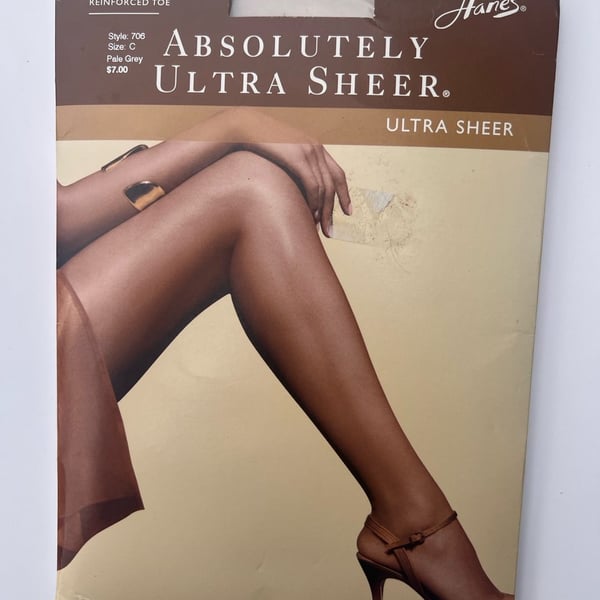 Hanes Absolutely Ultra Sheer Control Top Pantyhose, Style 706, Size C, Pale Grey