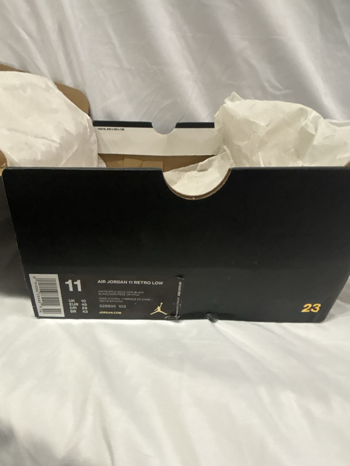 Air Jordan 11 Retro Low Closing Ceremony White Metallic Gold Coin Size 11 3