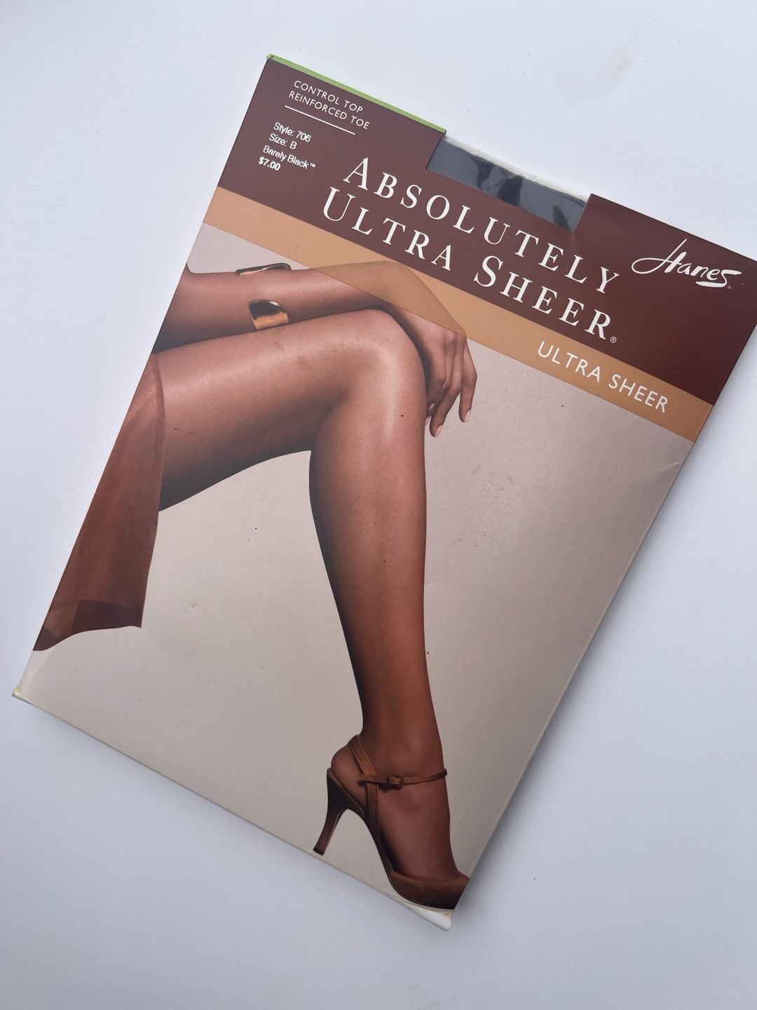 Hanes Absolutely Ultra Sheer Pantyhose with Control Top Barely Black - Style 706, Size B 1