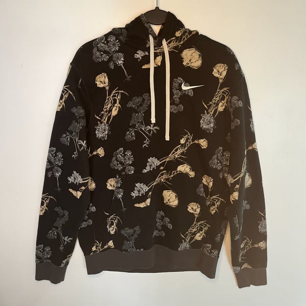 Nike Sportswear Club Fleece Floral Print Pullover Hoodie Size Small