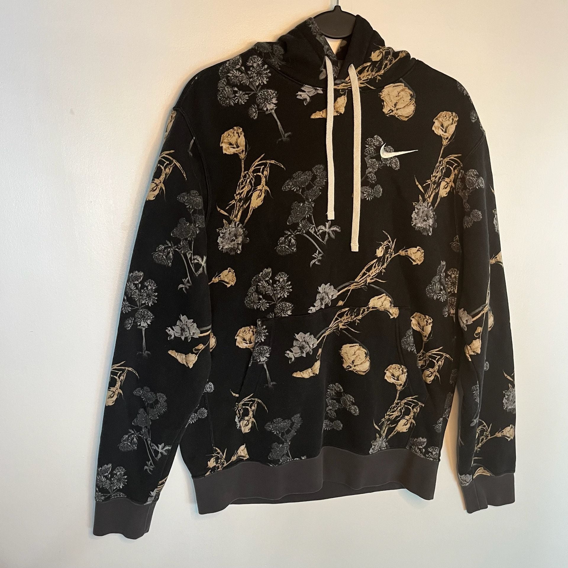 Nike Sportswear Club Fleece Floral Print Pullover Hoodie Size Small 5