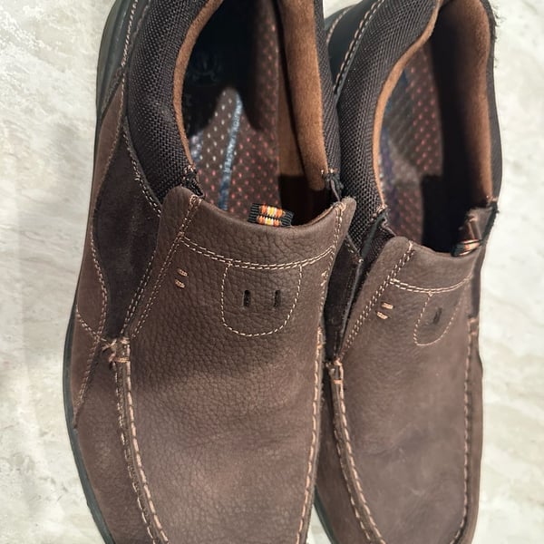 Nunn Bush Men's Brown Leather All Terrain Comfort Slip-On Loafer Shoes